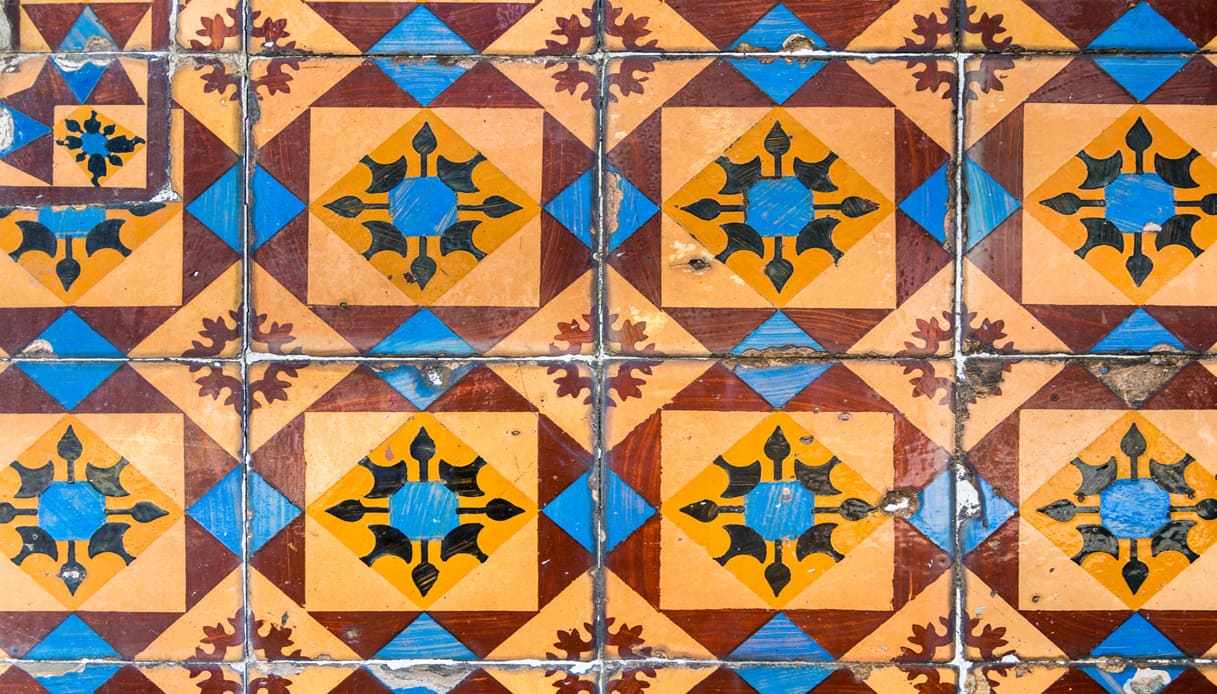 Dettagli della fabbrica di azulejos Viúva Lamego ad Arroios